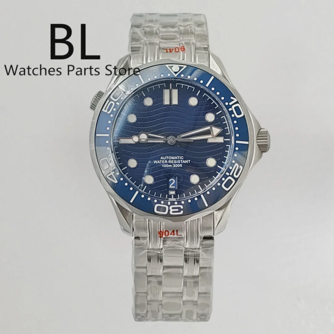 BLIGER 41mm Men\'s Watch NH35 Automatic Blue Dial Ceramic Bezel Luminous Waterproof 6 O\'clock Date Window Mechanical Wristwatch