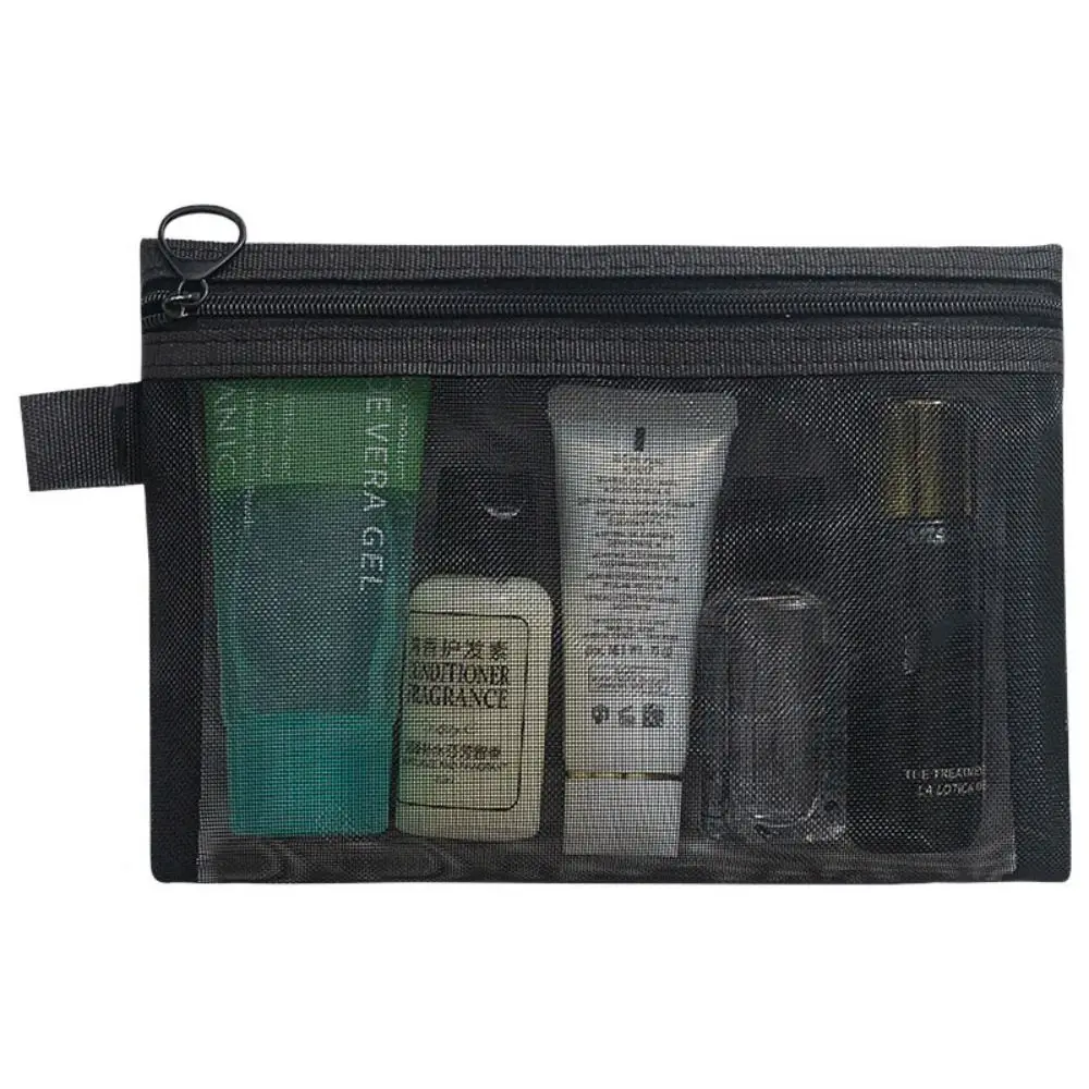Large Capacity Mesh Cosmetic Bag Square Bag Zipper Bag Makeup Bag Lipstick Bag Organizer Case Storage Toiletry Bag Travel