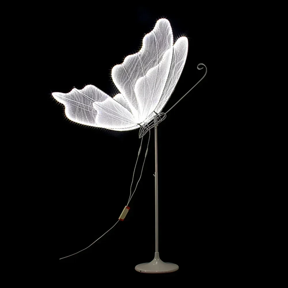 

Butterfly Wing Pendant Ceiling Decoration 60cm Luminous Wedding Road Guide Hotel Stage Decoration Lights Birthday Party Decorate