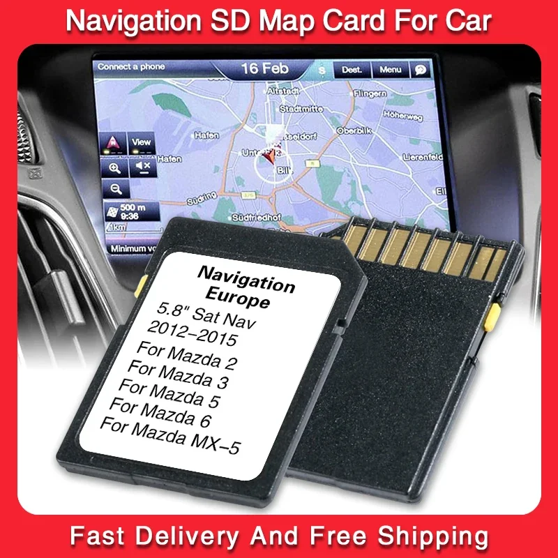 

8GB AVN1 units Navigation Navi SD Card Europe Britain Maps NVA-SD8110EU 2023/2024 Latest for Mazda 2/3/5/6/MX-5 Car GPS