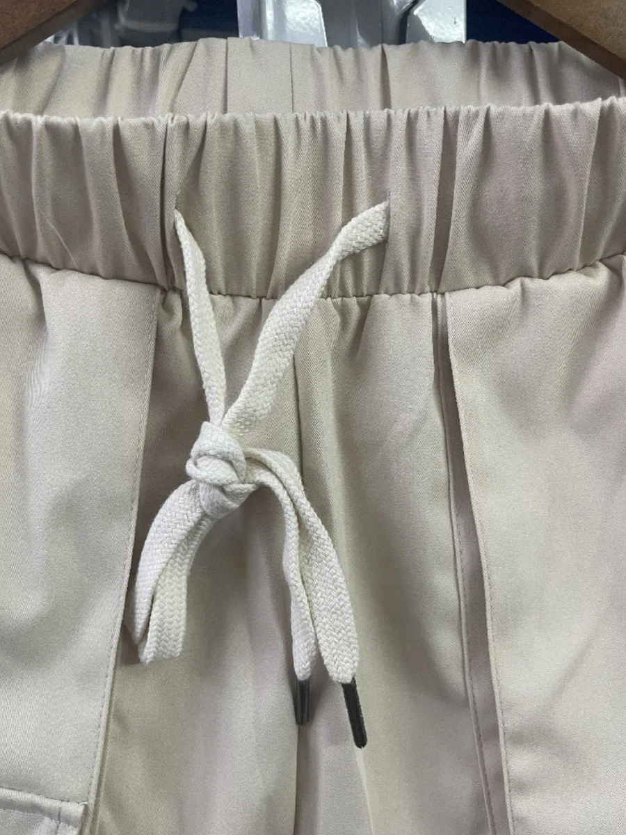 Tendencia de pantalones casuales de tobillo sueltos para hombres estilo American High Street con múltiples bolsillos