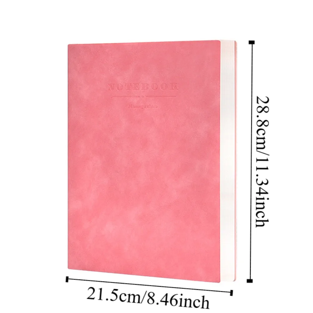 Large Leather A4 Notebook Soft Cover Thickened Agenda Notepad Student Stationary Blank Lined Meeting Record Handbook School