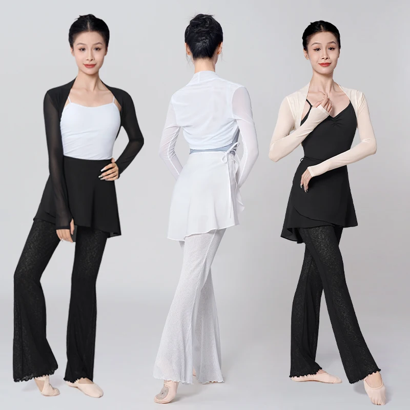 Cardigan de danse de Ballet pour femmes, châle en maille, hauts d'extérieur pour pratique de danse