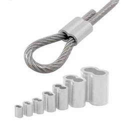 Wire Rope Ferrule M1 M1.2 M1.5 M2 M2.5 M3-M12 Aluminum Ferrules Clamps 8-Shape Double Hole Aluminum Casing Wire Rope Oval Clip