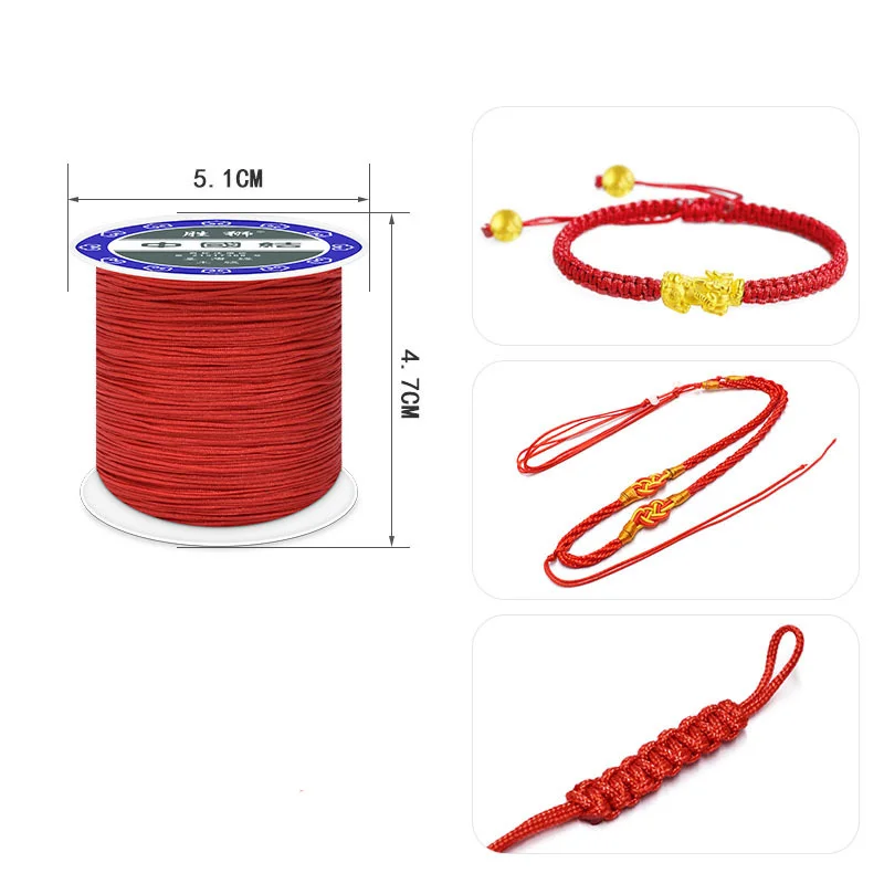 0.4mm 50M/roll Nylon Cord Satin Braided String for Chinese Knotting Silky Jewelry Bracelet Necklace Findings Beading Rope Thread