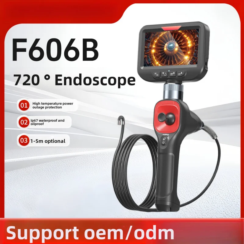 

F606B 360° High Def 1080P Waterproof Handheld Steering Borescope for Industrial Inspection