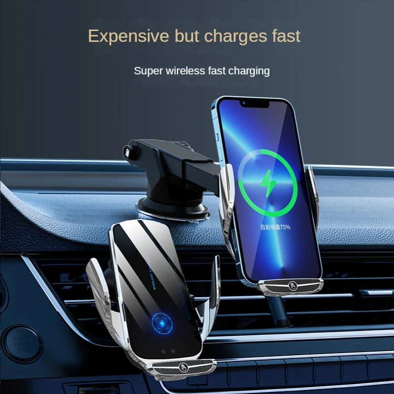 New vehicle wireless charging mobile phone holder, flameout, full-automatic induction electric opening and closing car holder