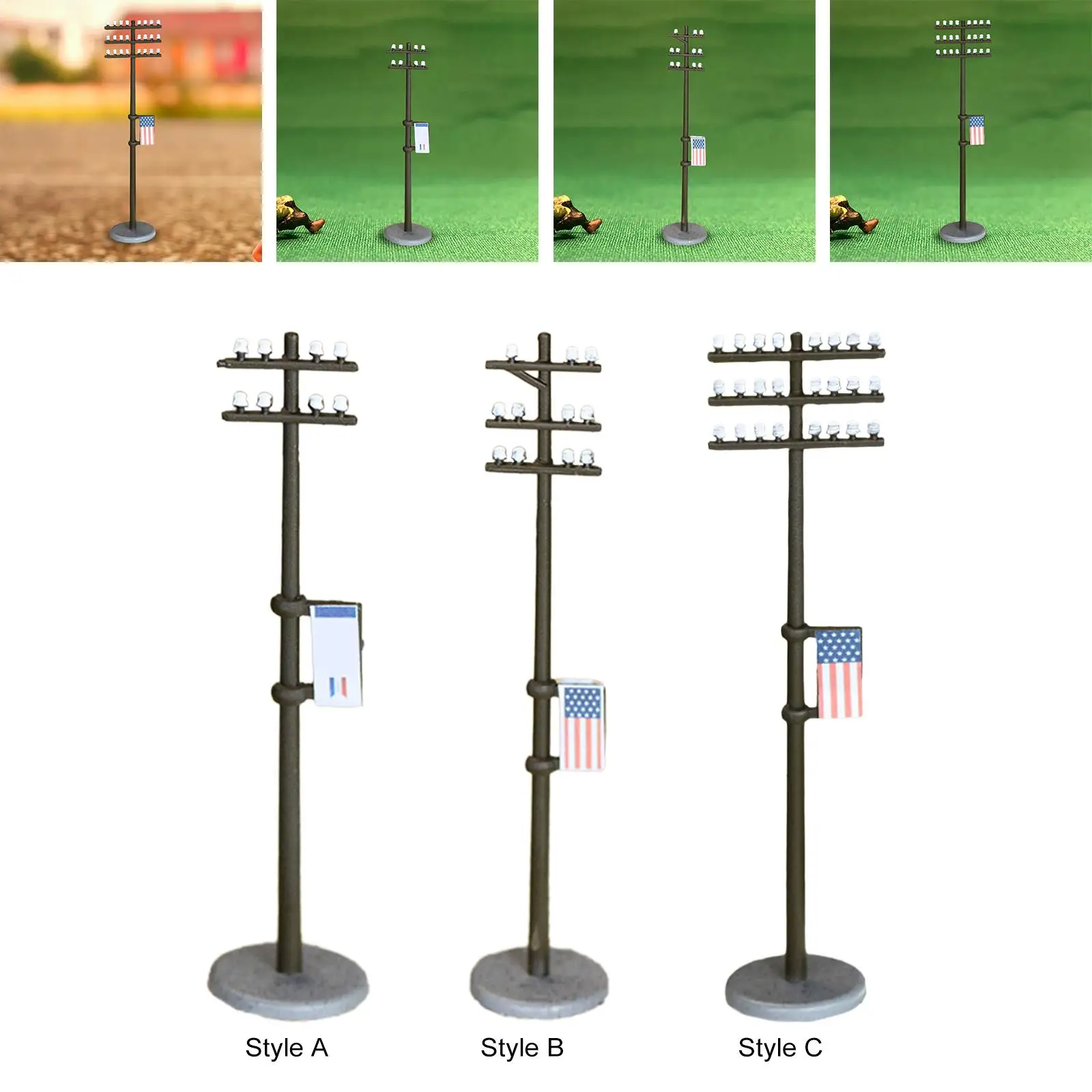 1:100 Miniature Telephone Pole DIY Accessories for Road Construction Sand Table