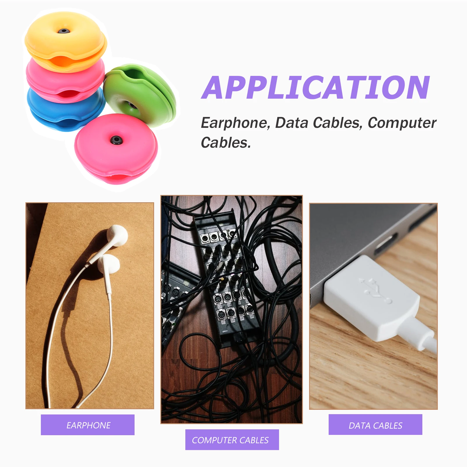 

5 Pcs Cable Organizer Case Turtle Shaped Wire Keeper Cord Winder Portable ABS For Travel Home Office Storage Solution