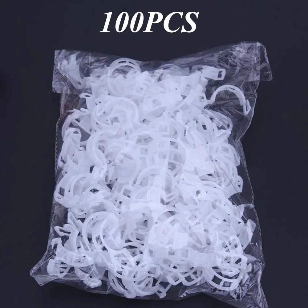 50/100Pcs Reusable Plastic Plant Grafting Clamps Fixing Brackets Garden Seedling Support Tools