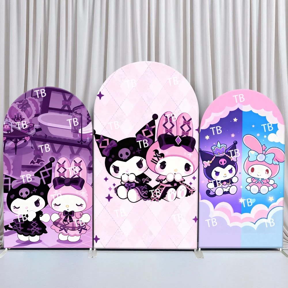

Sanrio Kuromi My Melody Gothic Pink Style Arch Backdrop Cover Charming Festive Scene For Kids Birthday Baby Shower Photo Booth