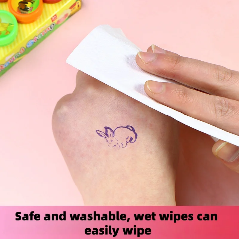 10pcs Assorted Stamps for Kids Self-ink Stamps Children Toy Stamps Smiley Face Seal Scrapbooking DIY Painting Photo Album Decor