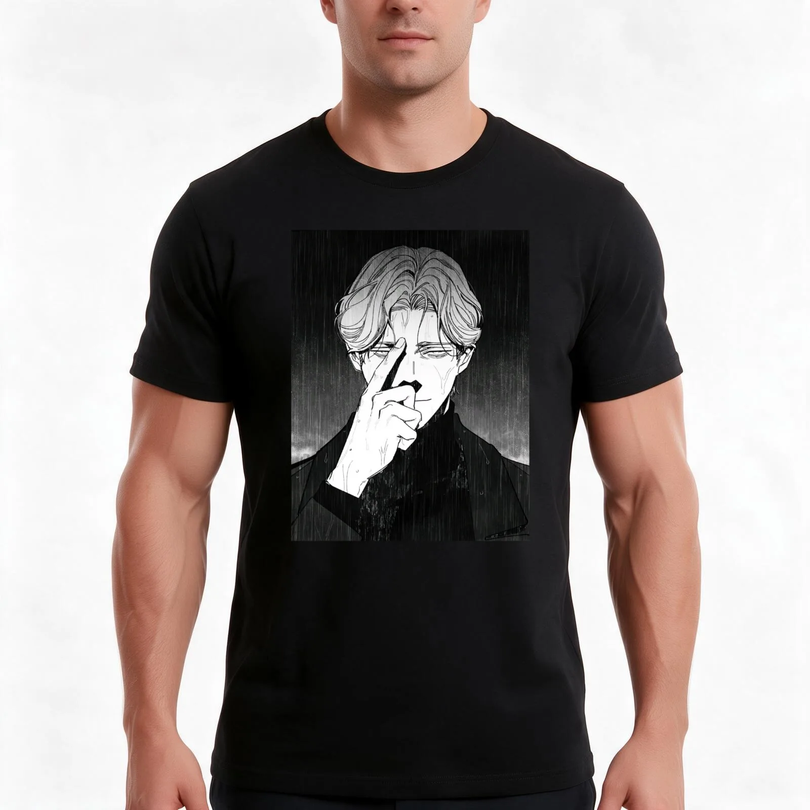 Johan Liebert T-Shirt, Summer Casual Cotton Tee, Oversized Streetwear Tops, Vintage Graphic Print, Loose Fit Short Sleeve