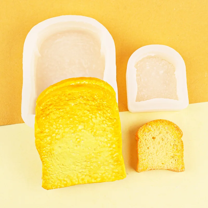 

Simulation Toast Sliced Bread Silicone Mold Cake Embryo Bread Slice Cake Mousse Scented Candle Mold Baking Accessories