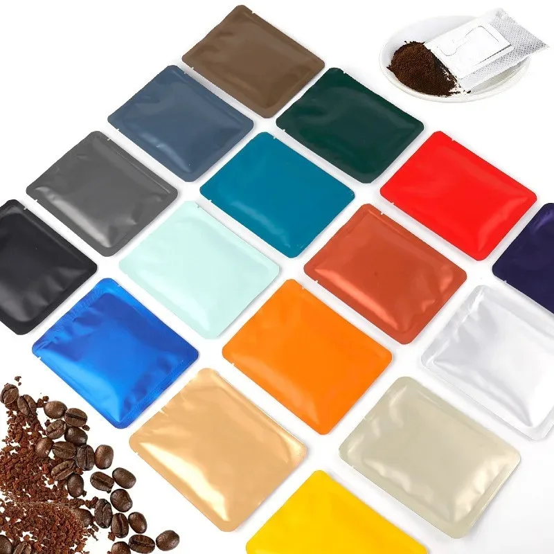 100PCS 6g~10g Open Top Aluminum Foil Coffee Bags Herbal Fruit Butter Tea Powder Sugar Salt Shampoo Trail Heat Sealing Pouches