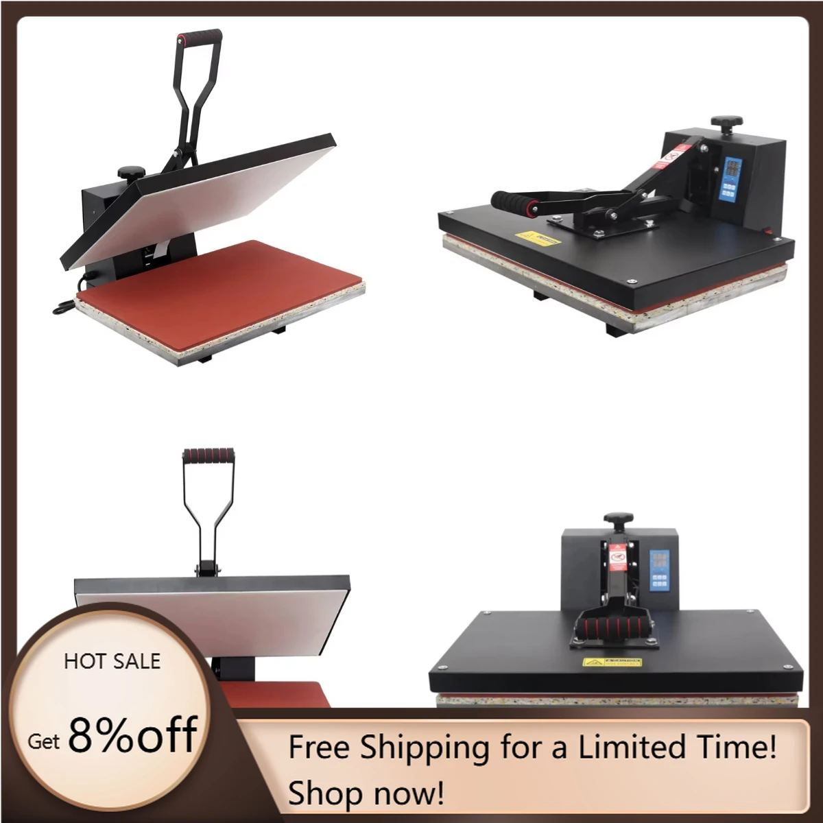 

WJW Multiple Surface Sublimation Heat Transfer Machines Heat Press 16*24 Inch for T-shirt