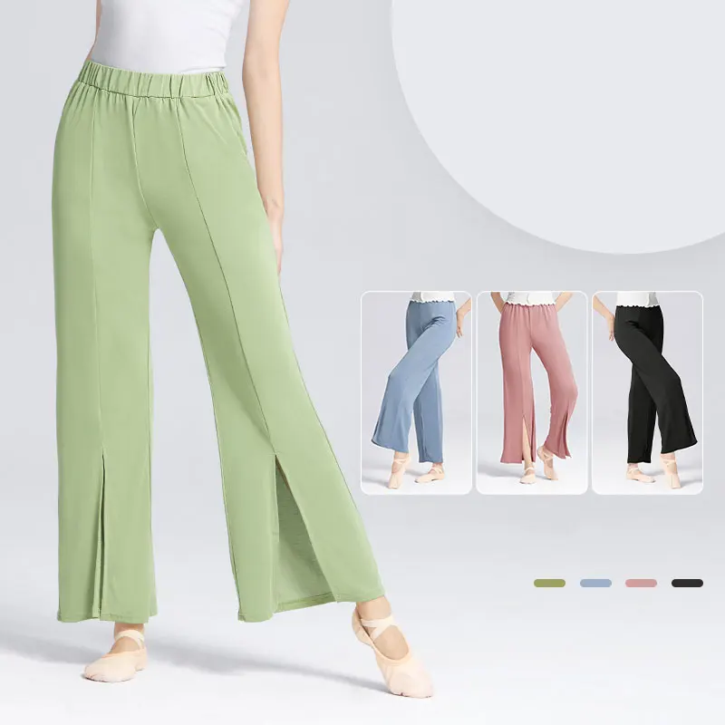 

Ballet Pants Fitness Yoga Pants Woman Loose Dance Pants Wide Leg Palazzo Pants High Waist Elastic Long Pants
