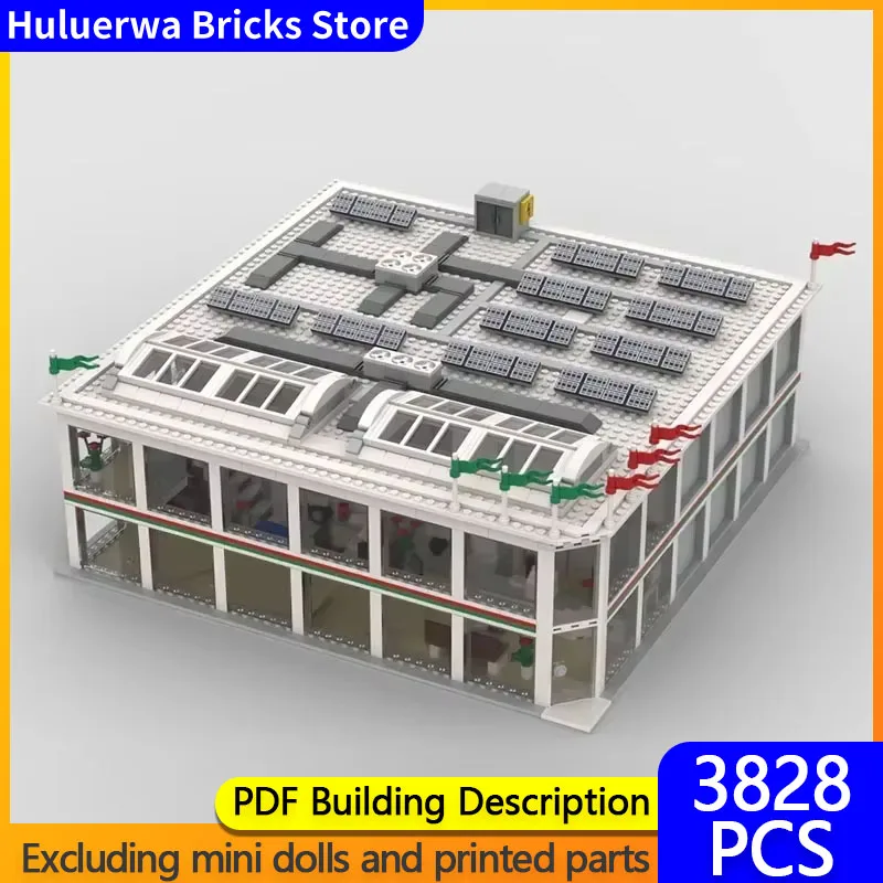 Popular Street View MOC Building Brick Automotive Service Building Modular Technology Gifts Holiday Assemble Children Toys Suit