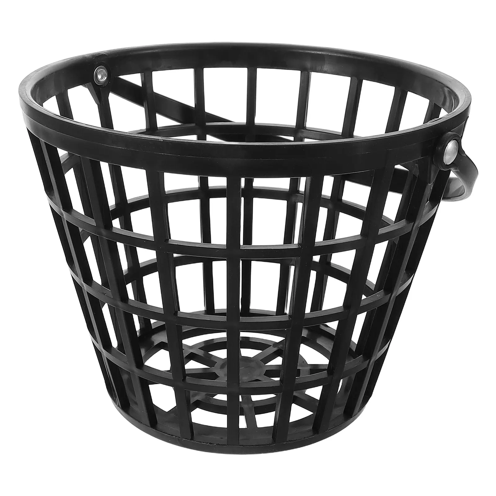 

Black Golf Ball Basket Large Capacity Plastic Container with Handle Portable Storage Organizer for Golf Practice Outdoor Sports