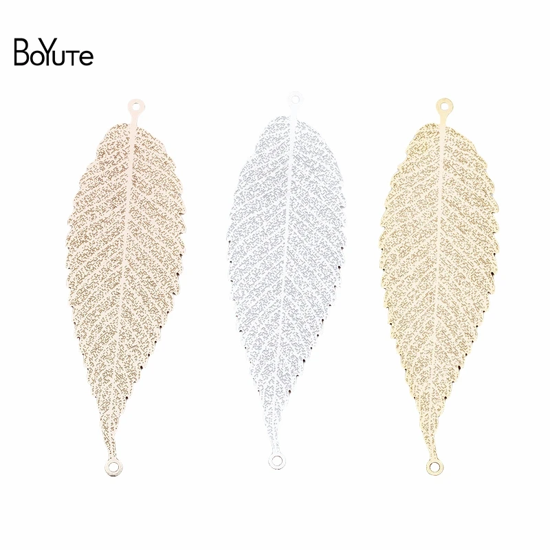 

BoYuTe (20 Pieces/Lot) 57*18MM Metal Brass Leaf Sheet Pendant Jewelry Making Materials Diy Accessories