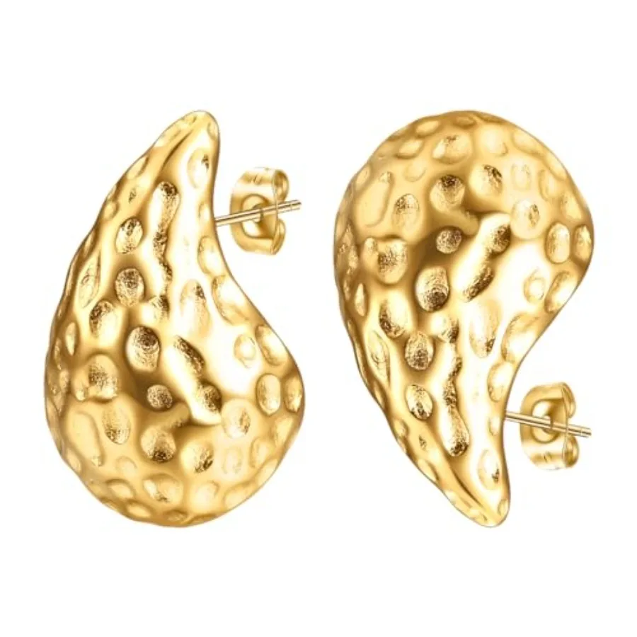 

Women's Gold Drop Earrings Lightweight Waterdrop Chunky Teardrop Earrings for Women