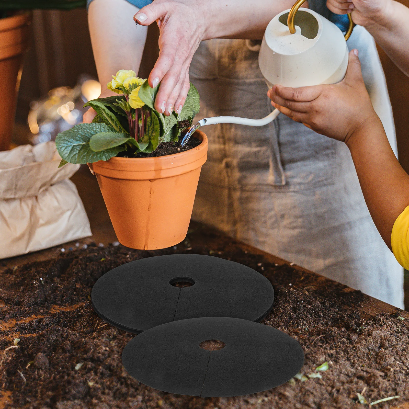 

10Pcs Eco Weed Prevention Non Woven Breathable Landscape Fabric Tree Root Protector Garden Orchard Tree Mulch Circle Moisture