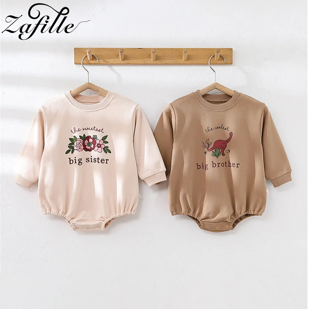 

ZAFILLE 0-12M Baby Rompers Spring Overalls For Kids Boys Girls Clothing Flower Dinosaur Print Infant Outfits Cute Baby Sleepwear