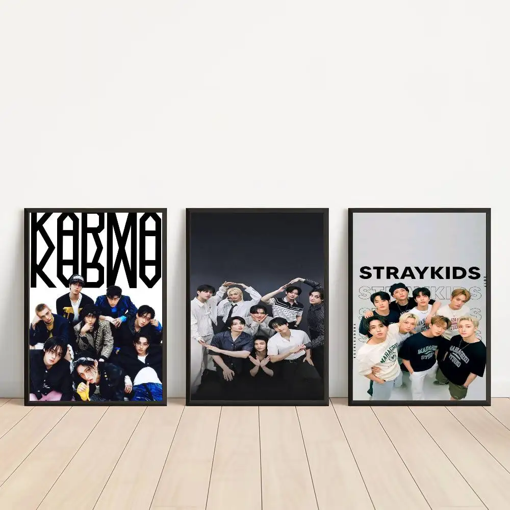 Kpop Stray Kids Anime Posters Sticky Waterproof Paper Sticker Coffee House Bar Kawaii Room Decor - view 2