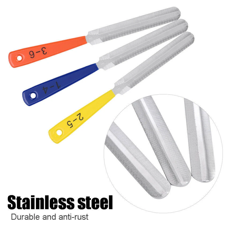 

3Pcs Nut Saddle Luthier Tool Plastic Handle Guitar Bass Fret Wire Tapered V Shaped Cutting Effective Time Saving
