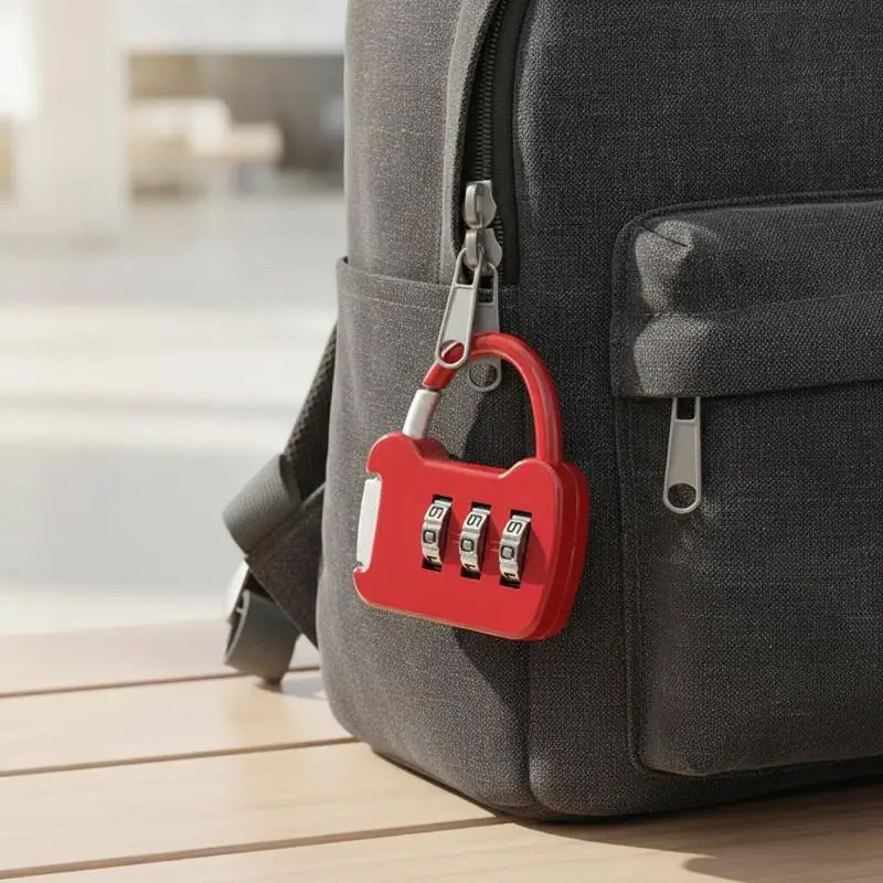 3 Digit Combination Padlock Keyless Zinc Alloy Anti-Theft Colorful Lock for Luggage Cabinet Camping Travel Use
