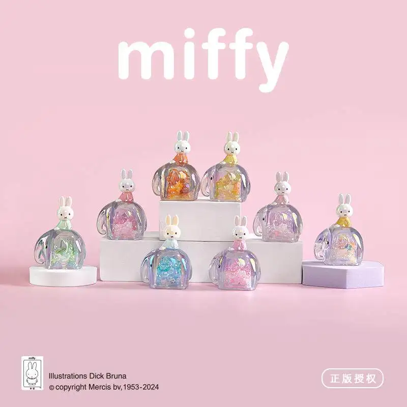 

Kawaii Miffy Dreamy Drift Bottle Series Figure Surprise Blind Box Cartoon Miffy Elephant Shaped Oil-Filled Figure Desk Decor Toy