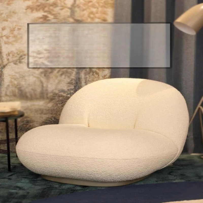 

Nordic simple lazy sofa bedroom single small apartment creative Internet celebrity light luxury lamb wool casual Sydney chair