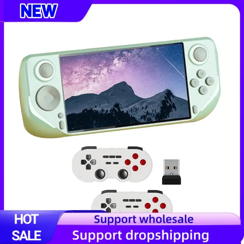 Suitable E6 Handheld Game Console With Dual 2.4G Wireless Controller 64GB 5 Inch Support For GBA GBC PSP PS1 N64 C