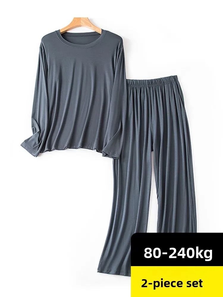 

Men's Modal Sleepwear Long Sleeve Home Clothes Set Inner Wear T-Shirt Pants Outwear Comfortable Breathable Spring Autumn