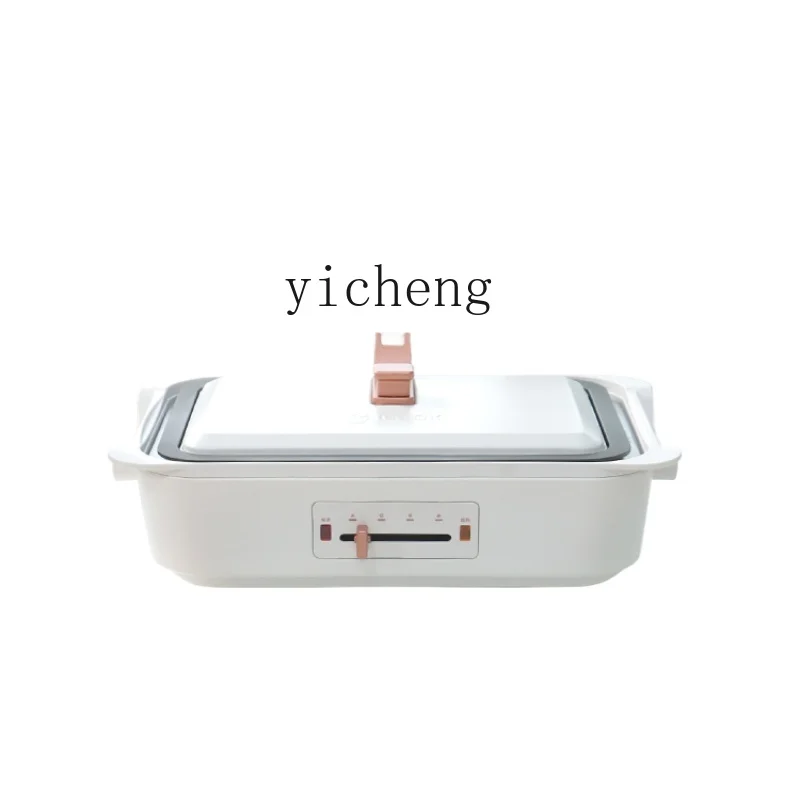 

Tqh Multi-Functional Cooking Pot Meat Roasting Pan Hot Pot Barbecue and Steaming One Household Fried Electric Roaster Pan