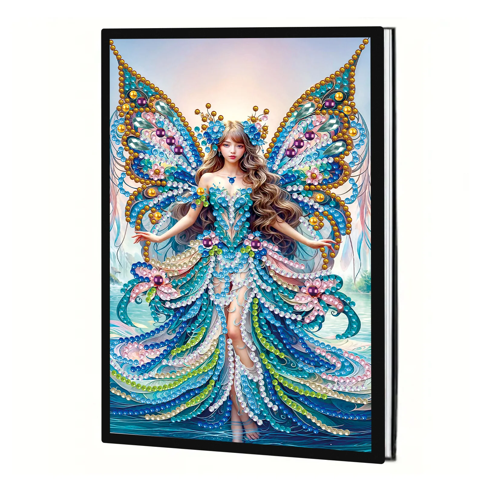 Kits de cuaderno de pintura de arte de diamante para adultos, cuaderno de hadas elegante, puntos de arte de diamante de forma especial para regalo de arte de oficina creativo