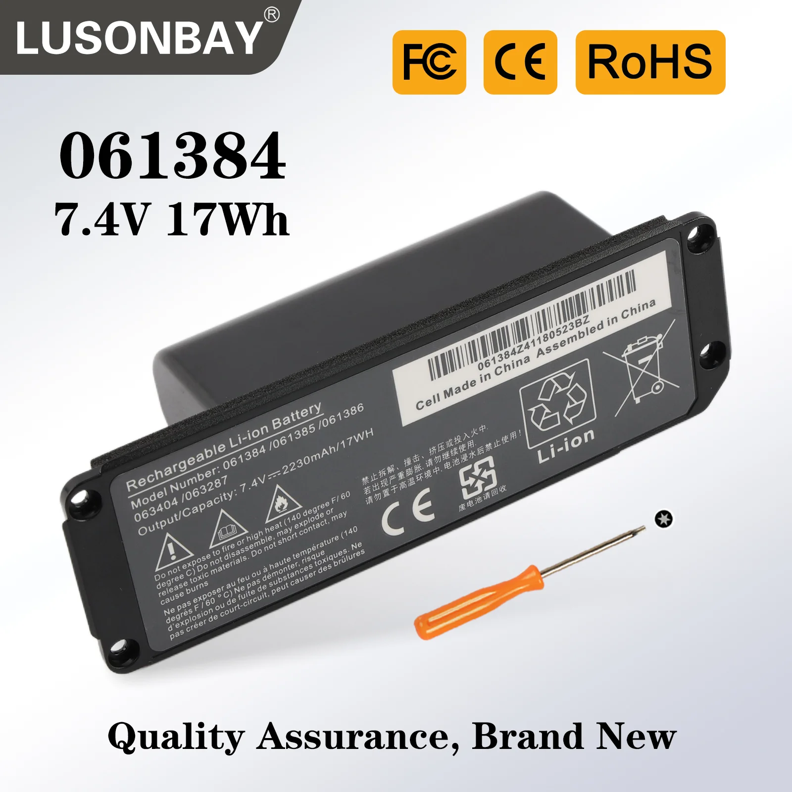 

Аккумулятор LUSONBAY 061384 061385 061386 063404 063287 для Bluetooth-колонки BOSE SoundLink Mini I, перезаряжаемый, 7.4В 17Втч