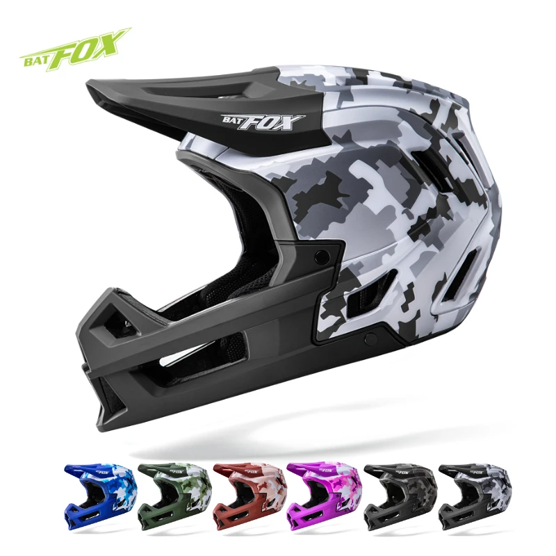 BATFOX New Adult Full Face Bike Helmet Protection Head BMX Dh MTB Bicycle Helmet Men Women Electric Moto Cycling Safety Helmets