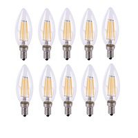 10PCS LED C35 C35L 4W 8W 12W 16W AC 220V Candle light Filament Bulb E14 Light Vintage Edison Lamp Retro Glass Appearance