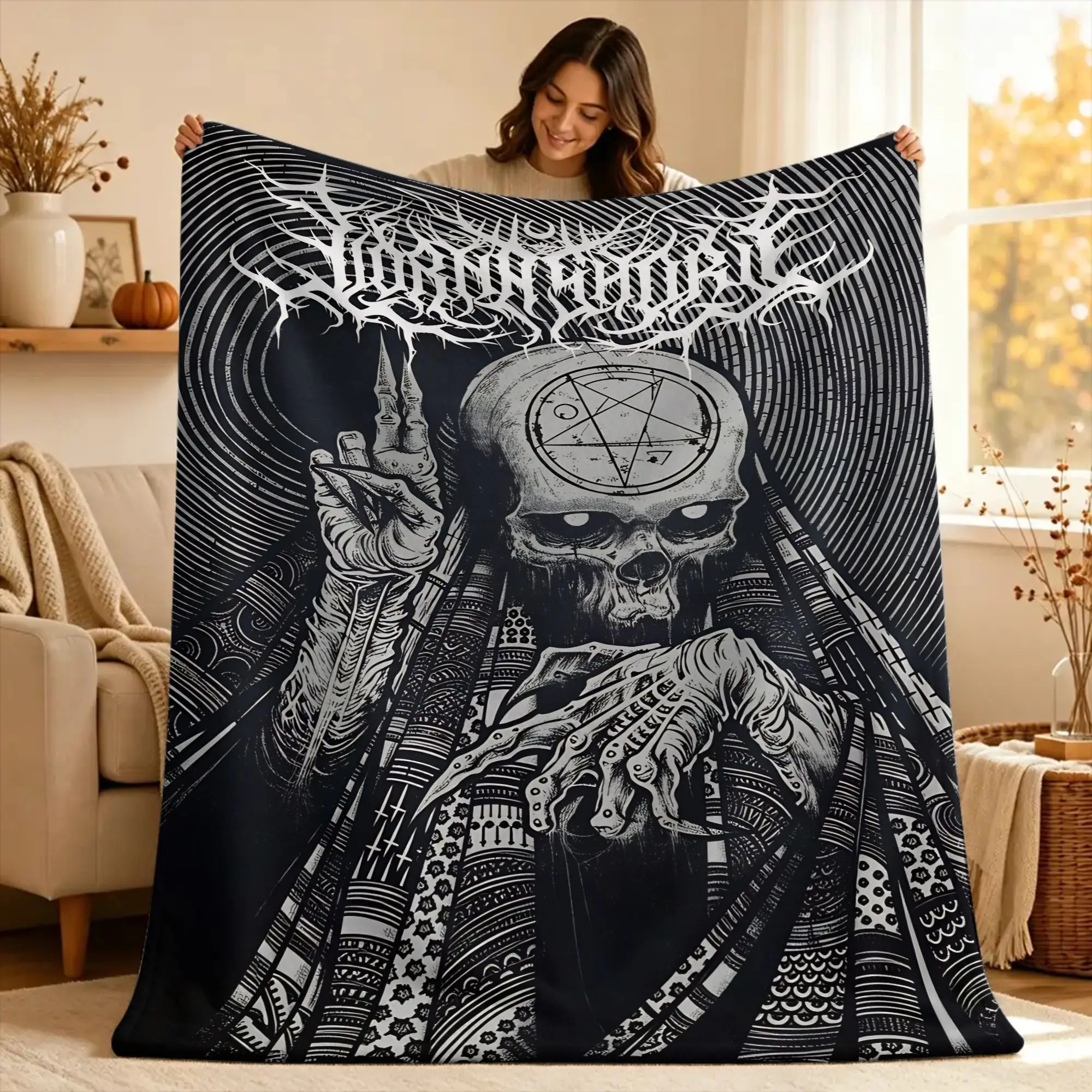 L-Lorna Shore Soft Blanket  Kids Adult Plush Throw Blanket Pattern Couch Bed Flannel Bedspread Sofa Bed Cover