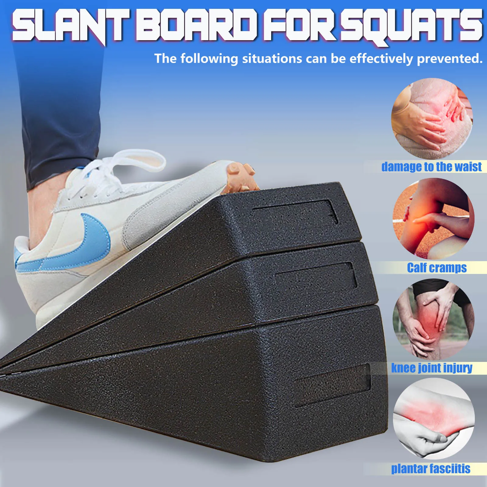 Squat Wedge Block Adjustable Non-Slip Squat Ramp Deadlift Wedge Calf Stretcher Slant Board Strength for Squat and Deadlift