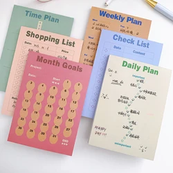 50Pcs Cute Ins Memo Pad Daily Weekly Plan Message Notes Paper Check List Notepad School Office Stationery