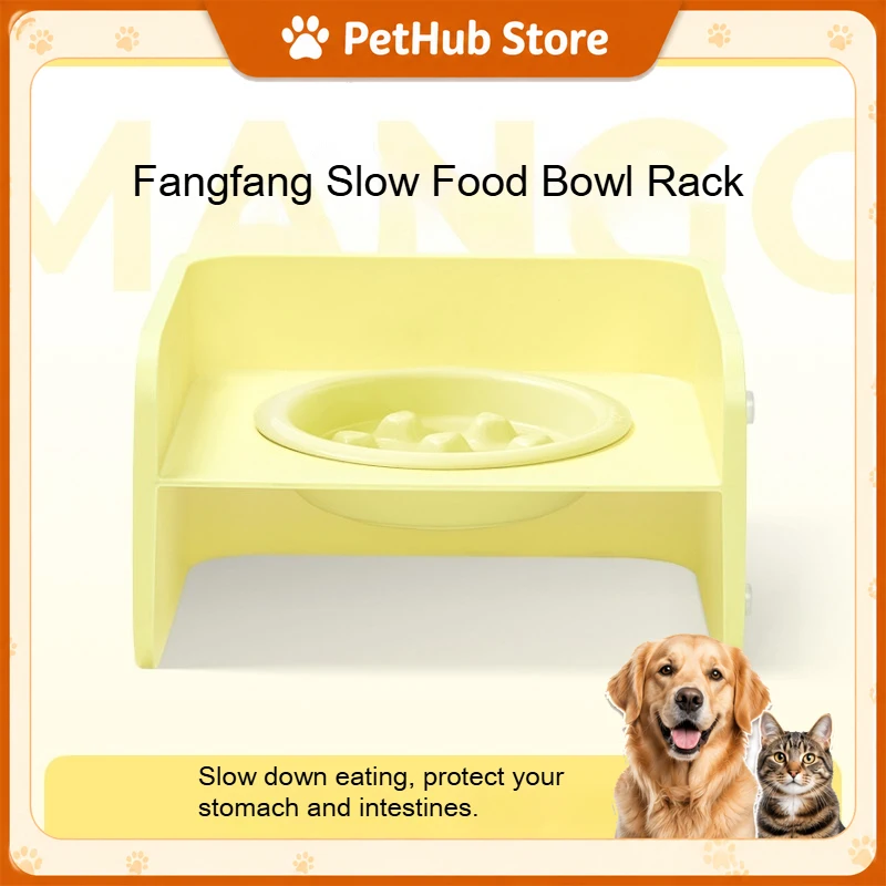Mango Slow Feeder Cat Bowl Elevated Square Cat Bowl Stand Spliceable Ceramic Pet Food Water Feeding Station For Indoor Adult Pet