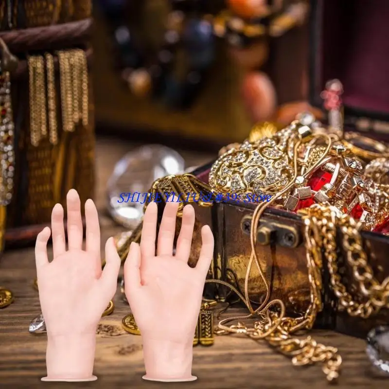 E21F Professional Hand and Foot Display Model Adjustable Silicone Hand Mannequin for Elegant Jewelry and Watch Presentation