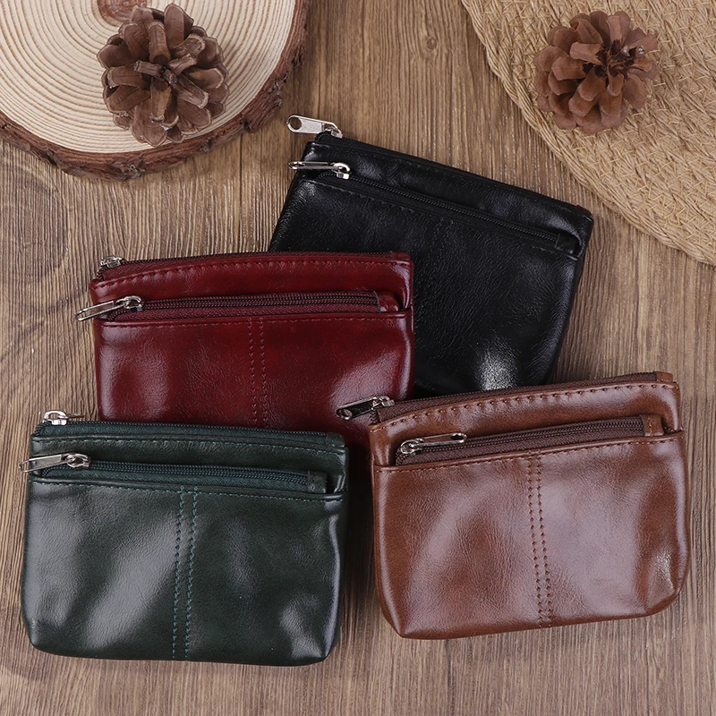 Vintage PU lederen heren kaarthouder portemonnee mini korte portemonnee dames creditcard tas rijbewijs harde ID-kaart tas