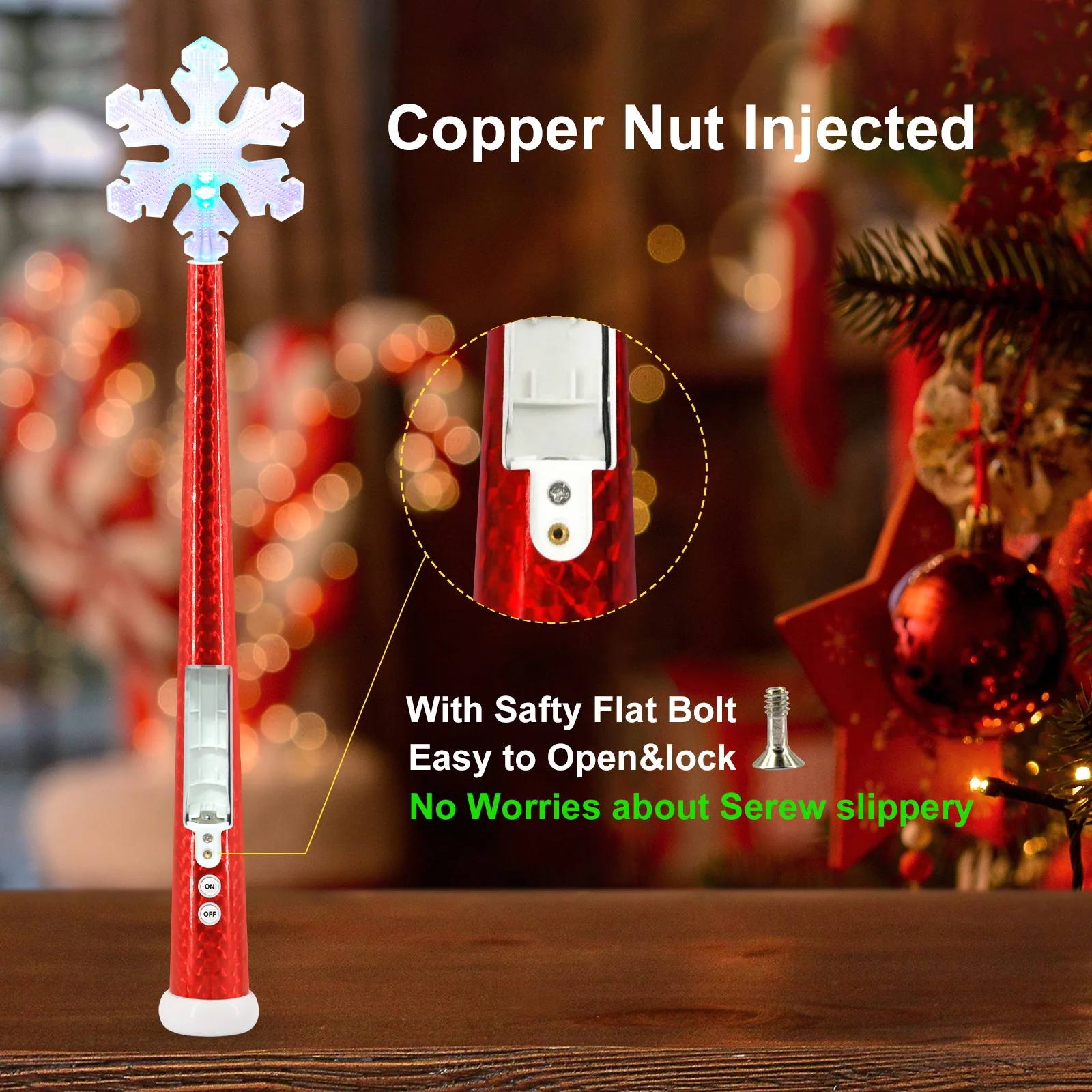 Christmas Tree LED Magic Stick Light Wand Wireless Remote Control Socket Switch Kit Control Music for Kids Toy Christmas Gift