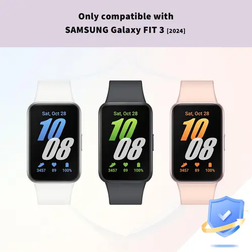 Imagen 2 del producto Vidrio + funda para Samsung Galaxy Fit 3, accesorios 2024, marco de PC antiarañazos, protector de pantalla, parachoques galaxy fit3