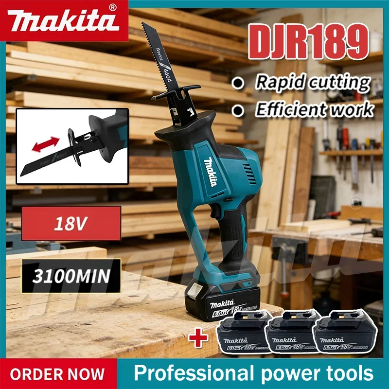 Makita DJR189 Akku-Säbelsäge Bürstenlos Wiederaufladbar Holz- und Metallsäge Tragbare Säge Elektrowerkzeug