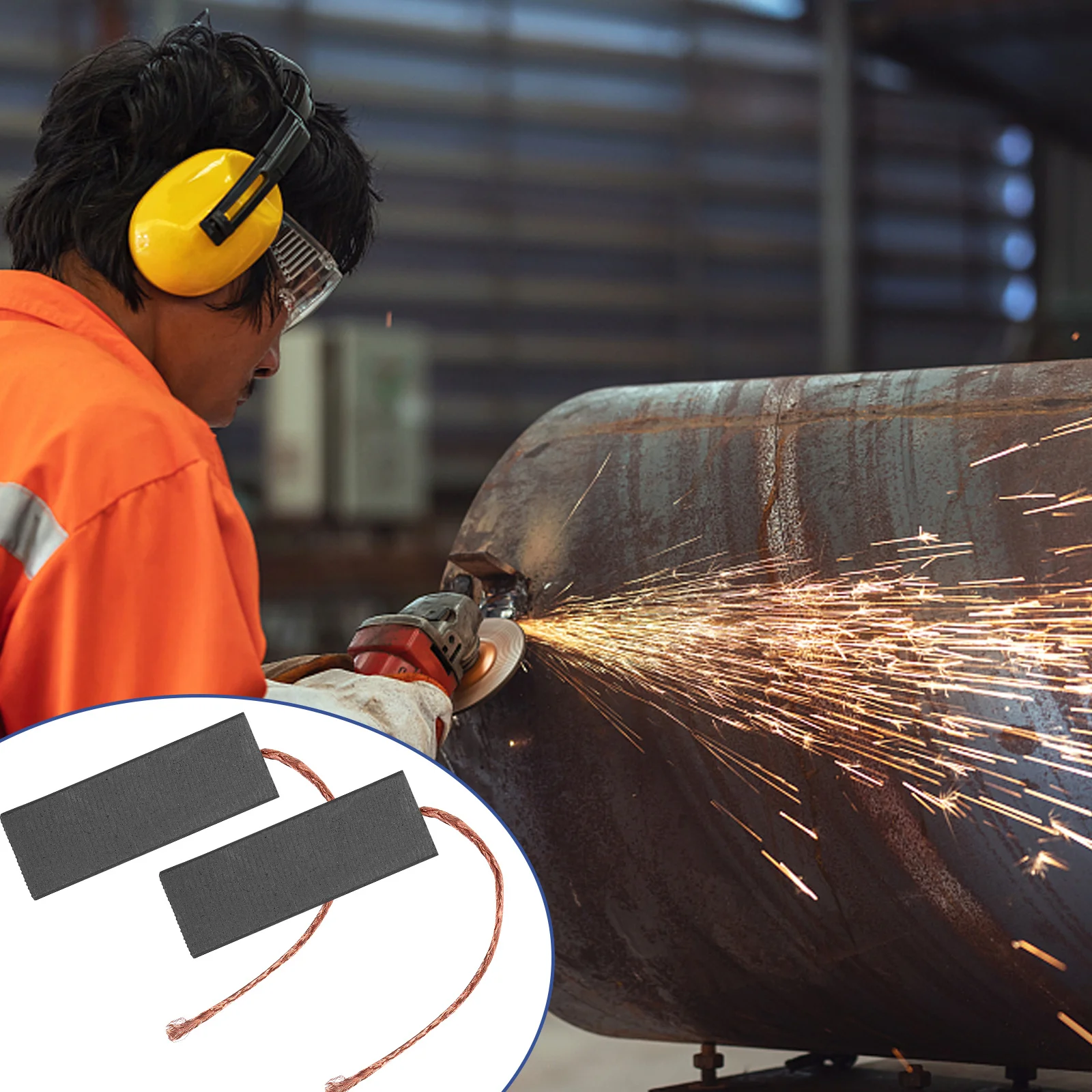 

2pcs Motor Carbon Durable Electric Brush Replacement For Washing Machine Front Load Roller Carbon Brush Set Power Tool Spare