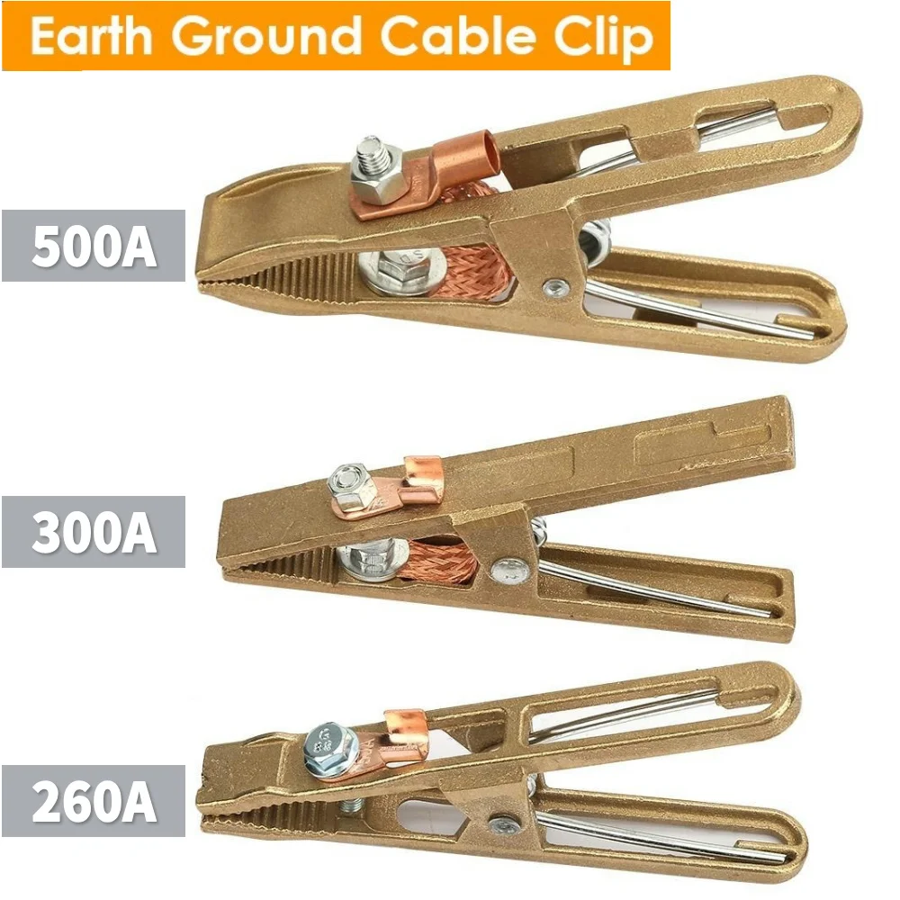 Copper Earth Ground Cable Clip Clamp Welding Manual Welder Electrode Holder Tool